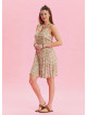 Thin Strap Button Detailed Beige Summer Jumpsuit 4568